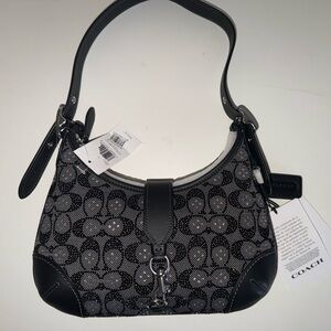 Hamptons Hobo Bag In Crystal Signature Jacquard